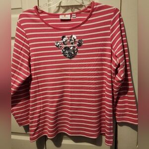 Quacker Factory 3/4 length sleeve t-shirt 1X